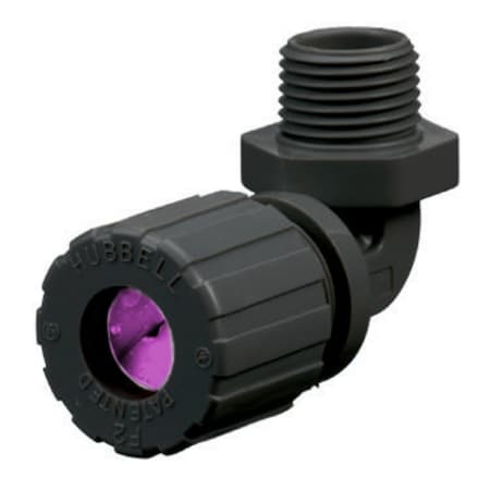 Hubbell Wiring Device-Kellems Kellems Wire Management, Cord Connectors, 90 Degree Male .75-.88", 1", Nylon NHC2042CR